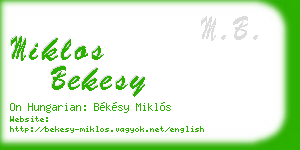 miklos bekesy business card