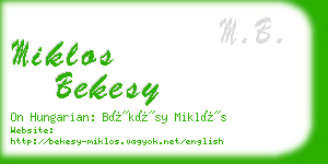 miklos bekesy business card